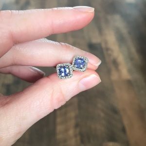 1.12ct tanzanite + diamond stud earrings